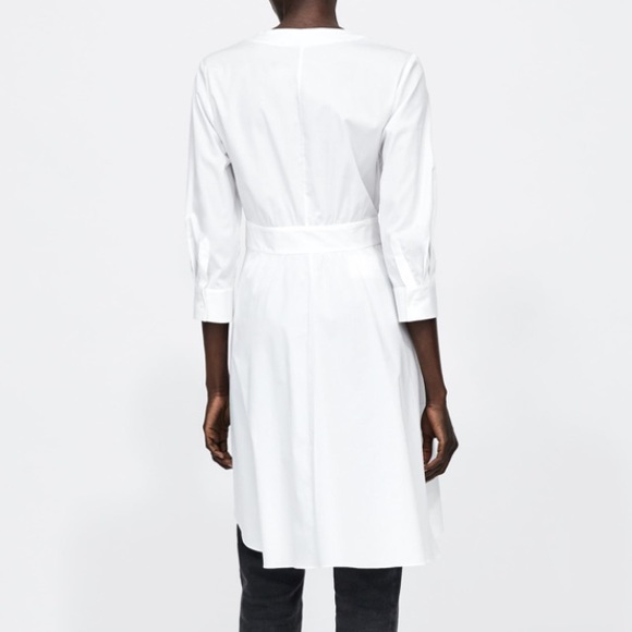 Zara white asymmetric tunic with bow - Picture 4 of 5